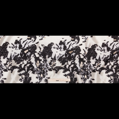 Jet Set, Blanc de Blanc and Metallic Gold Abstract Luxury Brocade - Full