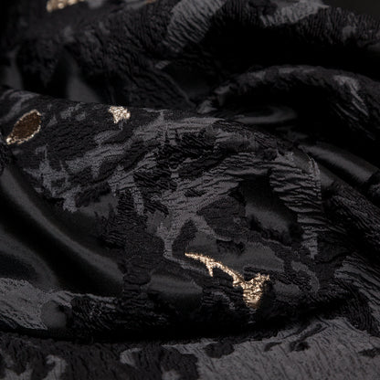 Sedona Sage, Moonless Night and Metallic Golden Egg Abstract Luxury Brocade Detail