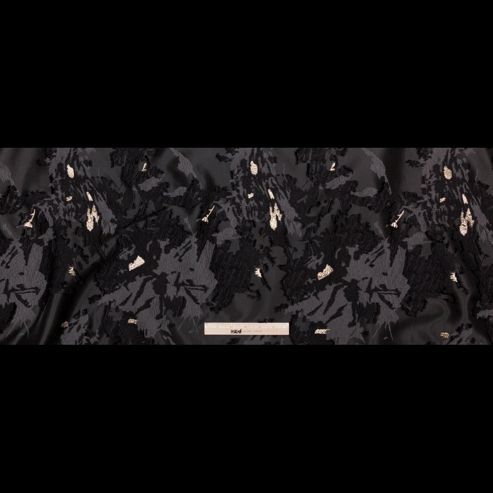 Sedona Sage, Moonless Night and Metallic Golden Egg Abstract Luxury Brocade Full