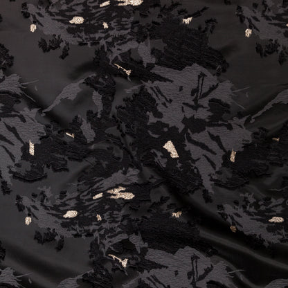 Sedona Sage, Moonless Night and Metallic Golden Egg Abstract Luxury Brocade