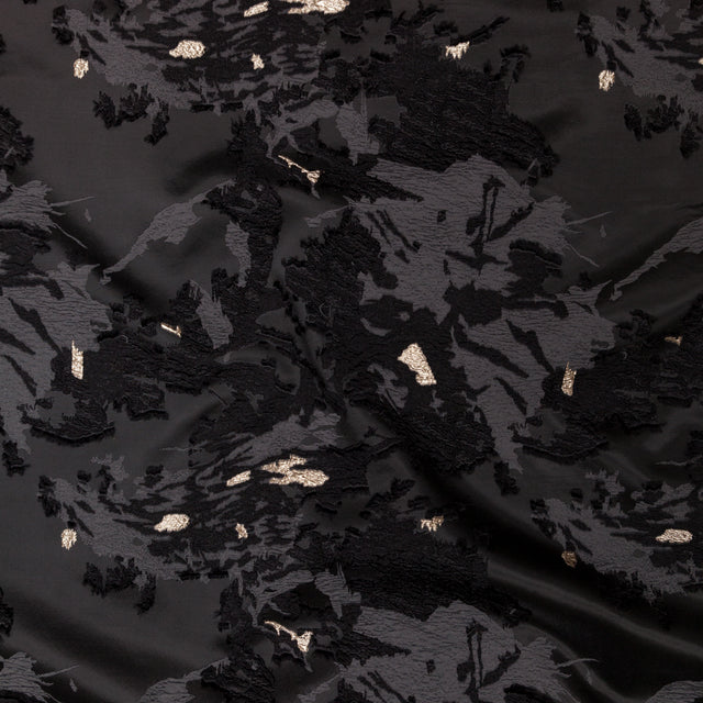Sedona Sage, Moonless Night and Metallic Golden Egg Abstract Luxury Brocade