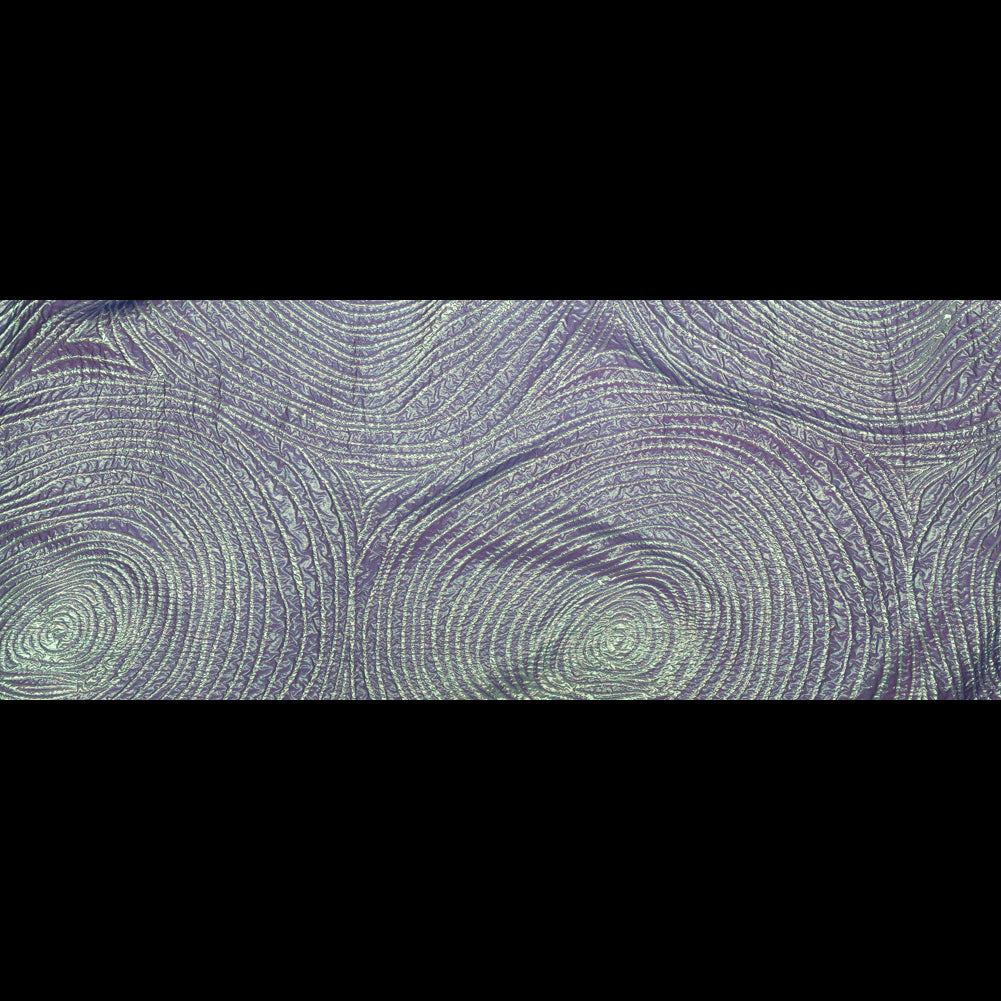 Metallic Green and Moroccan Blue Iridescent Spirals Luxury Organza Brocade - Full