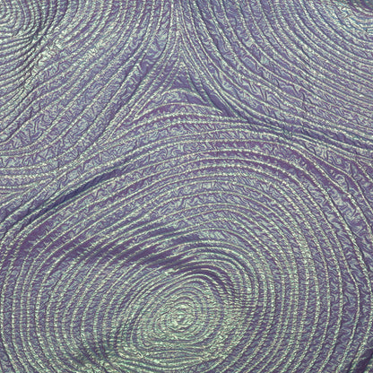 Metallic Green and Moroccan Blue Iridescent Spirals Luxury Organza Brocade