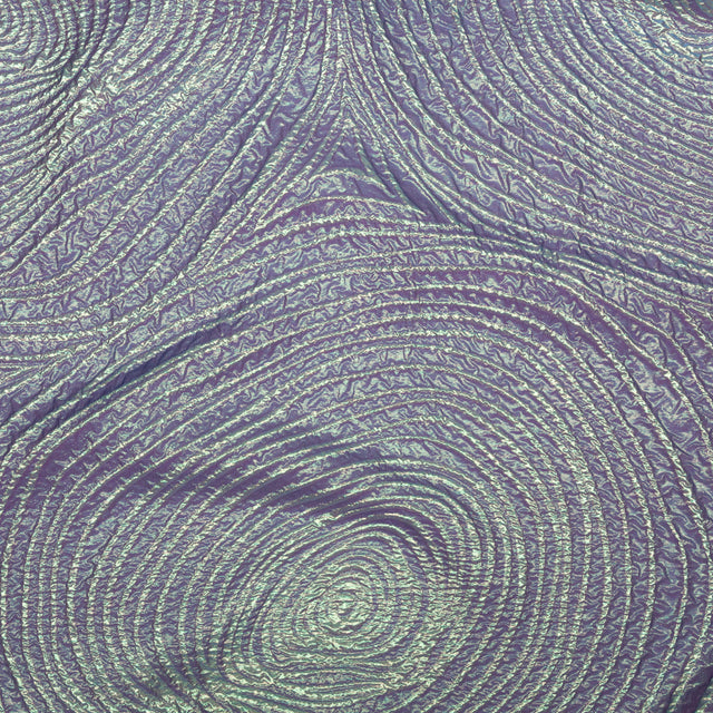 Metallic Green and Moroccan Blue Iridescent Spirals Luxury Organza Brocade