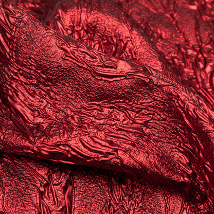 Metallic Syrah Crinkled Luxury Brocade - Detail