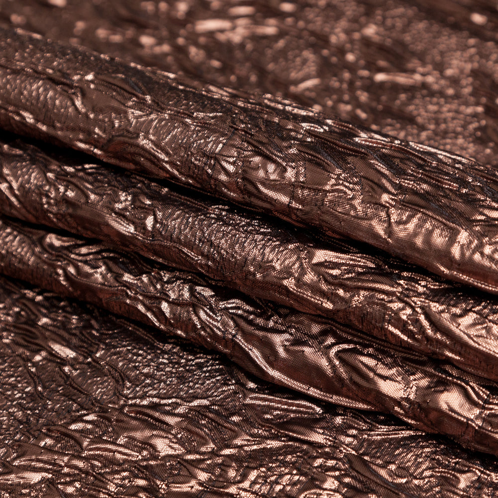 Metallic Pine Cone Crinkled Luxury Brocade Folded