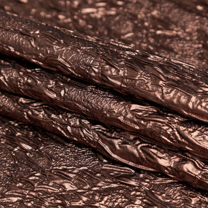 Metallic Pine Cone Crinkled Luxury Brocade Folded
