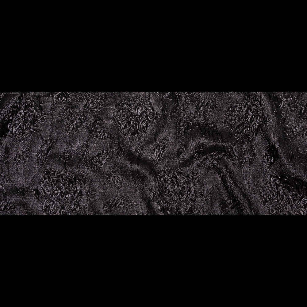 Metallic Black Crinkled Luxury Brocade - Full
