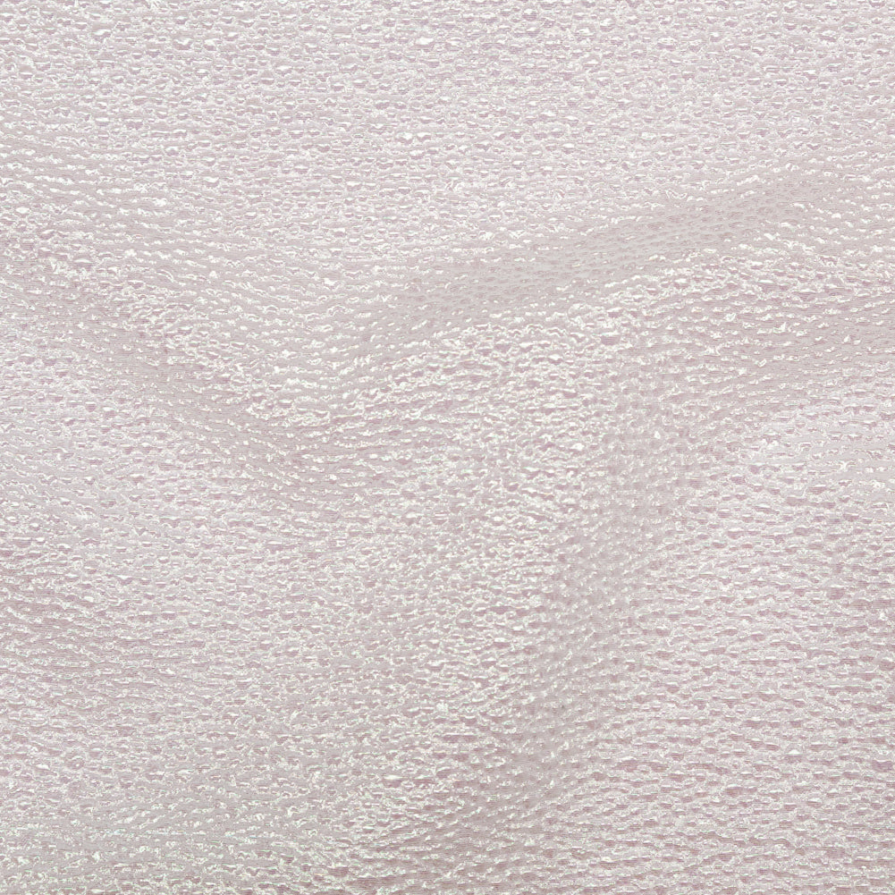 Metallic Bright White and Green Iridescent Bubbly Organza Brocade