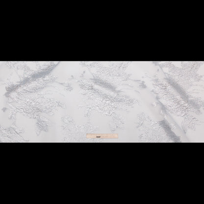 Metallic Silver and Gray Violet Abstract Luxury Organza Brocade Full