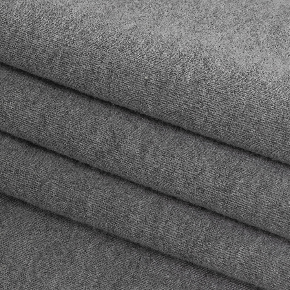 Heathered Dapple Gray and White Cotton Blend French Terry - Folded