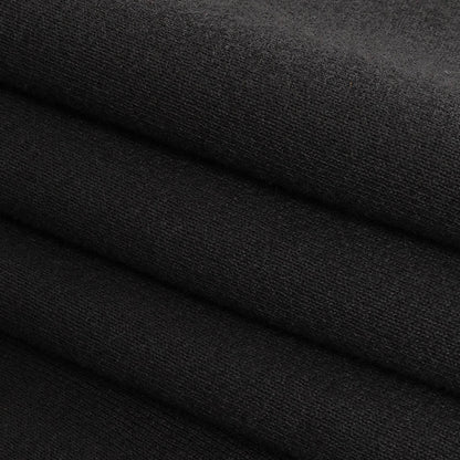 Black Cotton Blend French Terry Folded