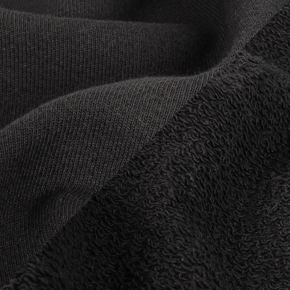 Black Cotton Blend French Terry Detail