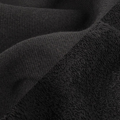 Black Cotton Blend French Terry Detail