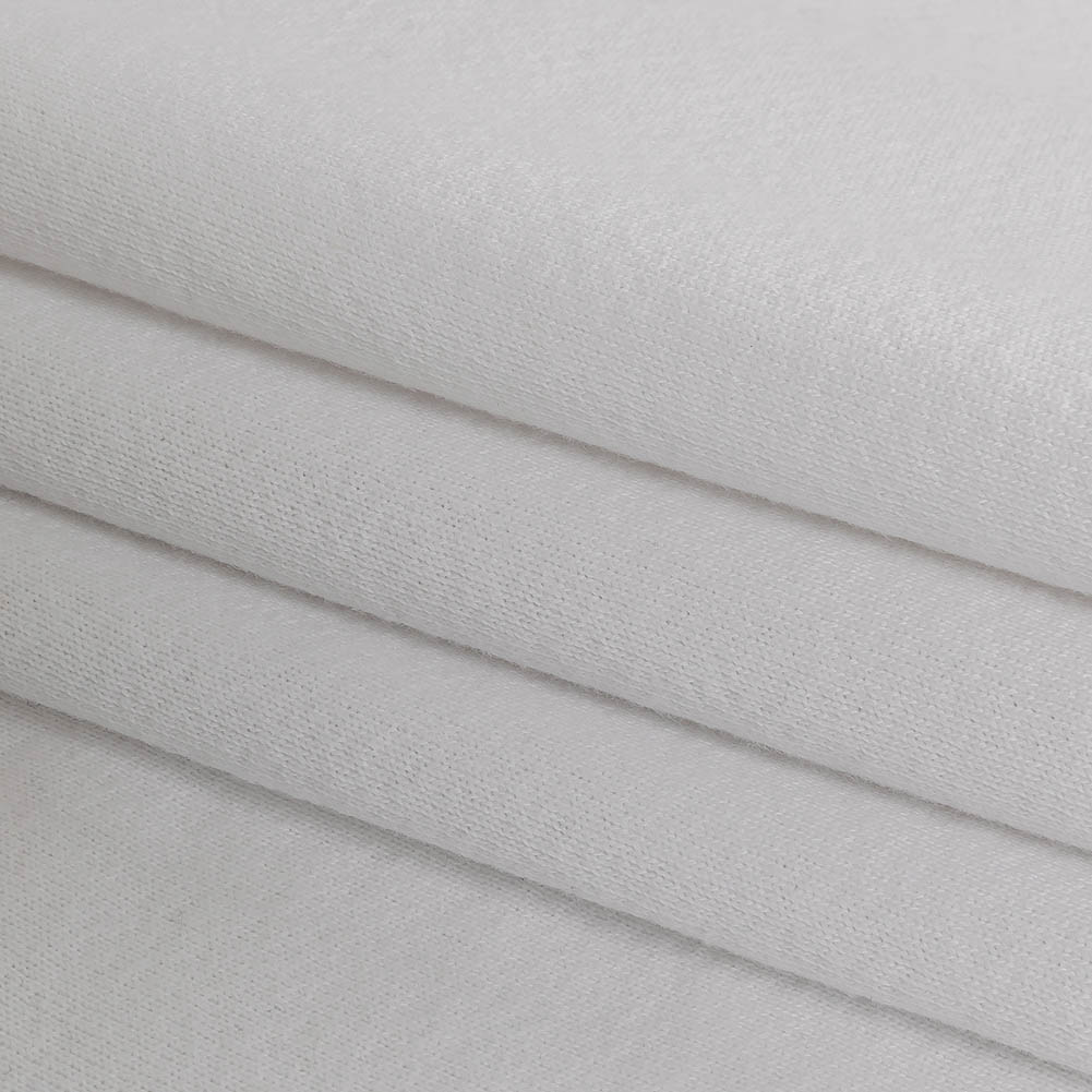 White Cotton Blend French Terry - Folded