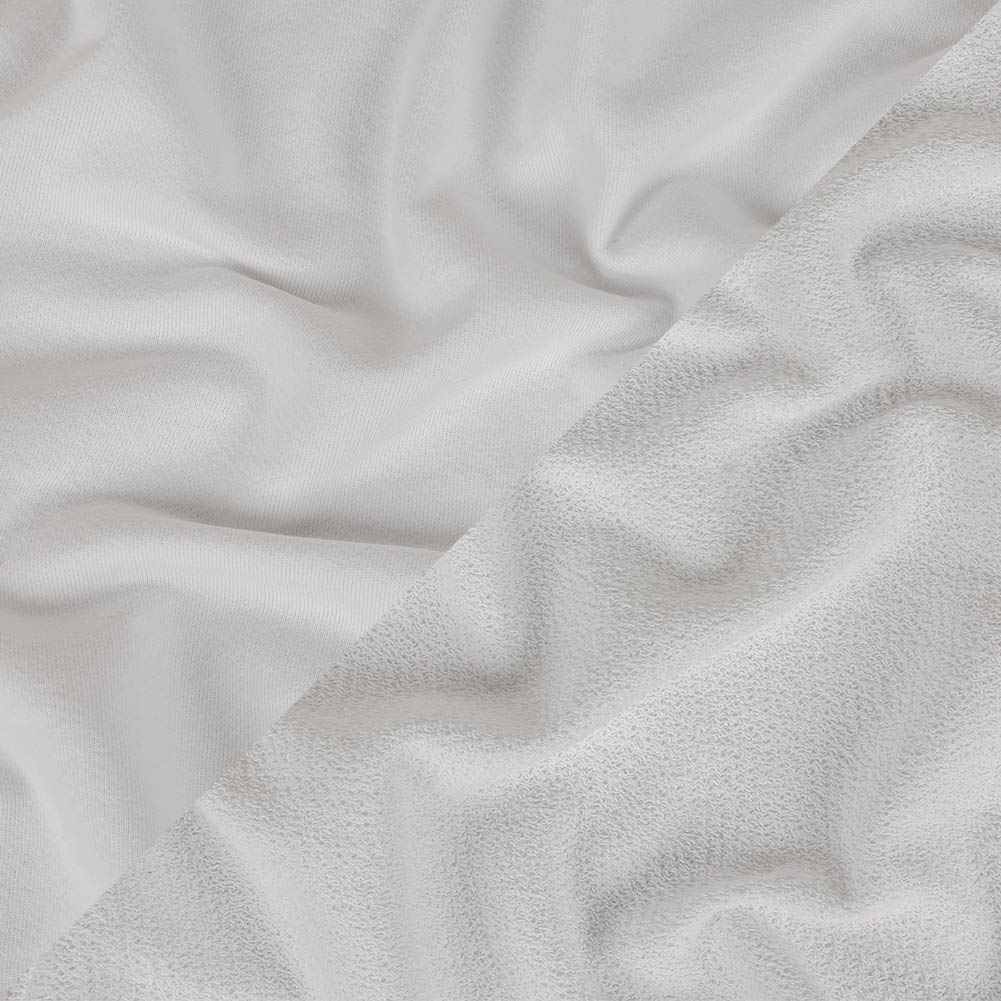 White Cotton Blend French Terry