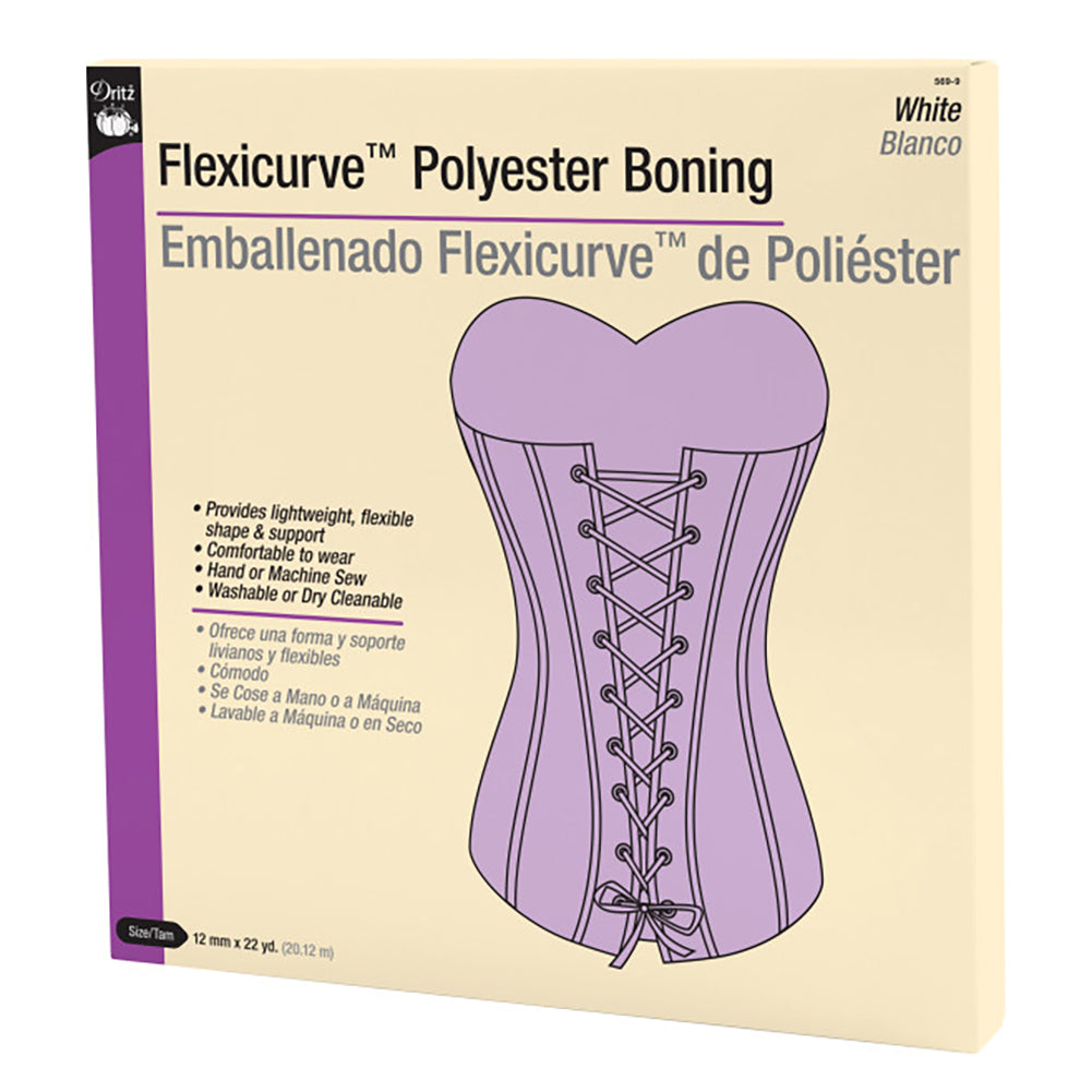 Dritz Flexicurve™ Polyester Boning - White - 12mm x 22yds