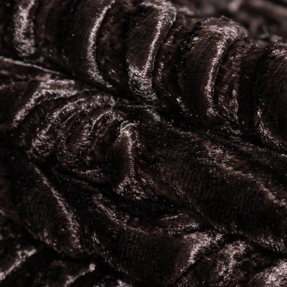 Premium Brown Woodgrain Faux Persian Lamb Fur - Detail