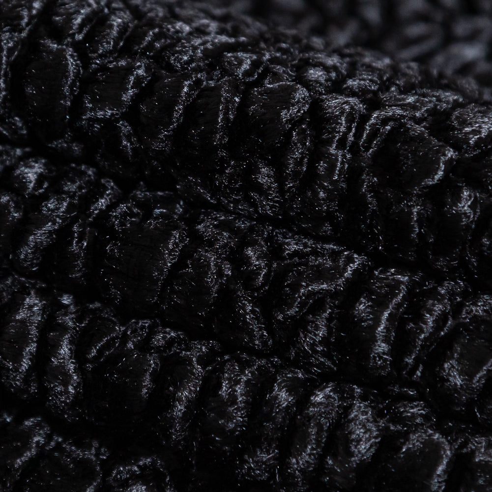 Faux Persian Lamb Fur - Black - Annette Collection Detail