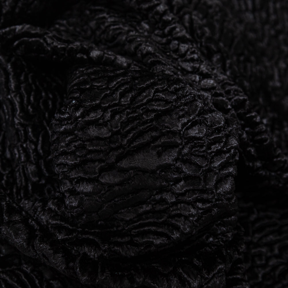 Faux Persian Lamb Fur - Black - Annette Collection Full