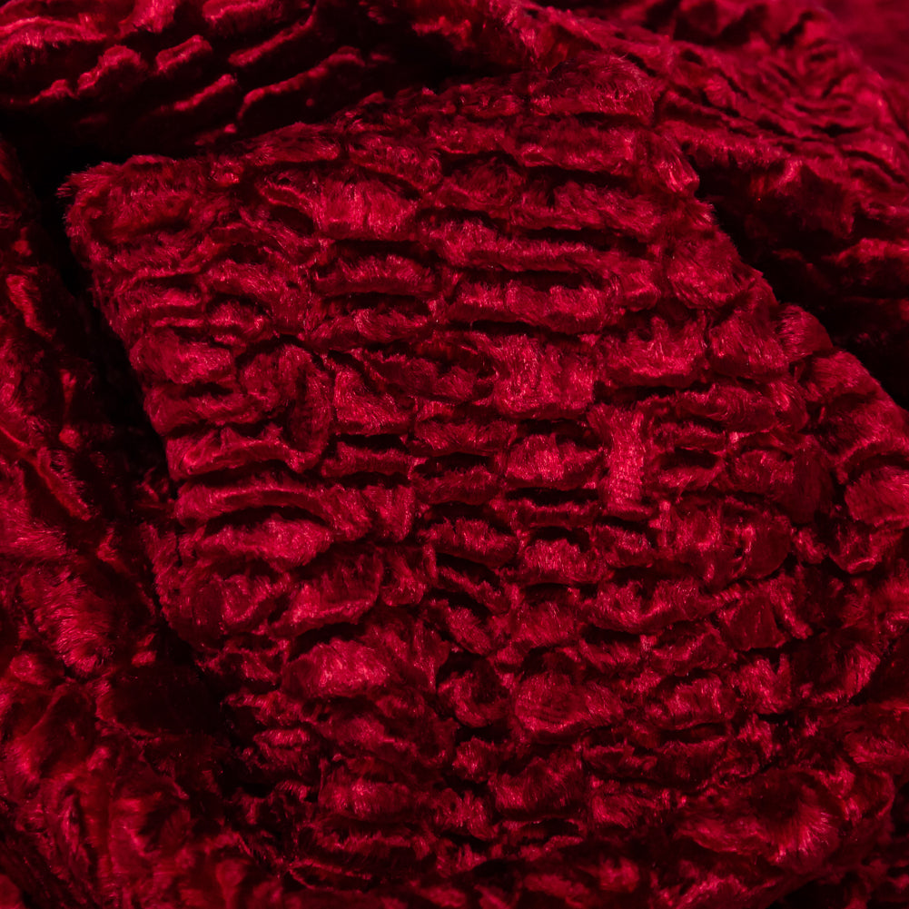 Faux Persian Lamb Fur - Red - Annette Collection Full