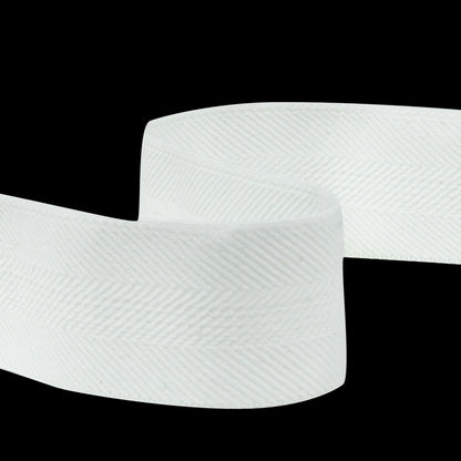 Italian White Stretch Twill Tape - 1 - Detail