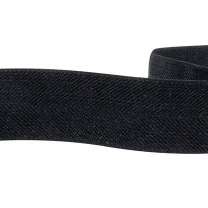 Italian Black Stretch Twill Tape - 1" Detail