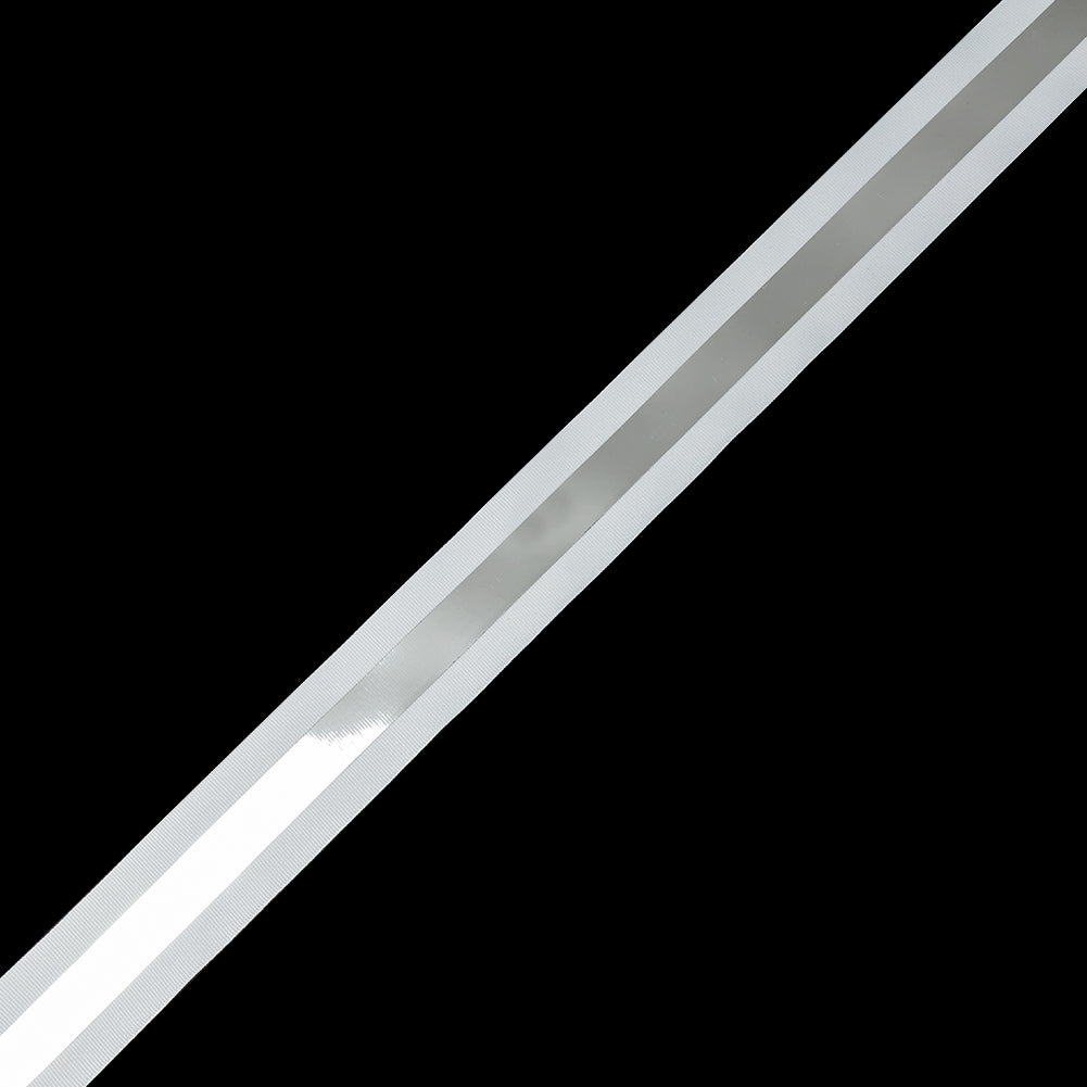 Italian White and Silver Reflective Grosgrain Ribbon - 1.0625"