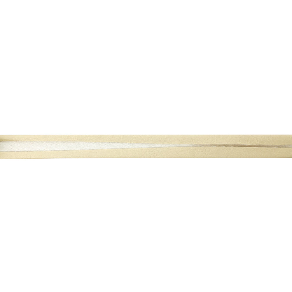 Italian Bleached Sand Faux Leather Foldover Bias Tape - 0.625 - Detail