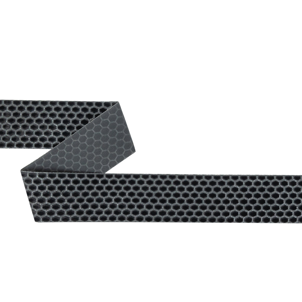 Italian Gray Honeycomb Velvet Burnout Trim - 1.4375"