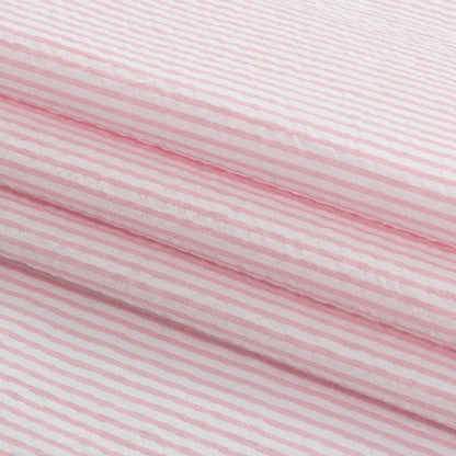 Brasilia Pink Striped Organic Cotton Seersucker - Detail
