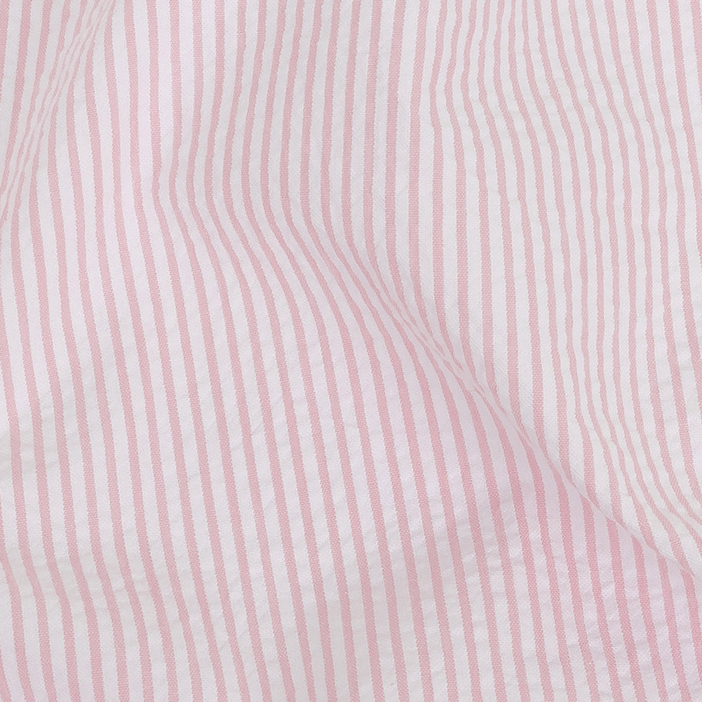 Brasilia Pink Striped Organic Cotton Seersucker - Full