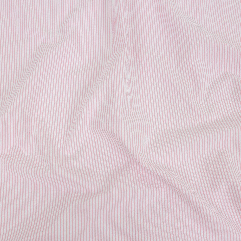 Brasilia Pink Striped Organic Cotton Seersucker