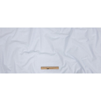 Brasilia Light Blue Striped Organic Cotton Seersucker - Folded