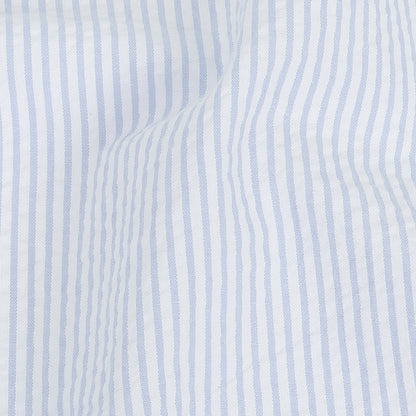 Brasilia Light Blue Striped Organic Cotton Seersucker - Full
