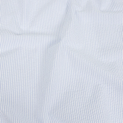 Brasilia Light Blue Striped Organic Cotton Seersucker