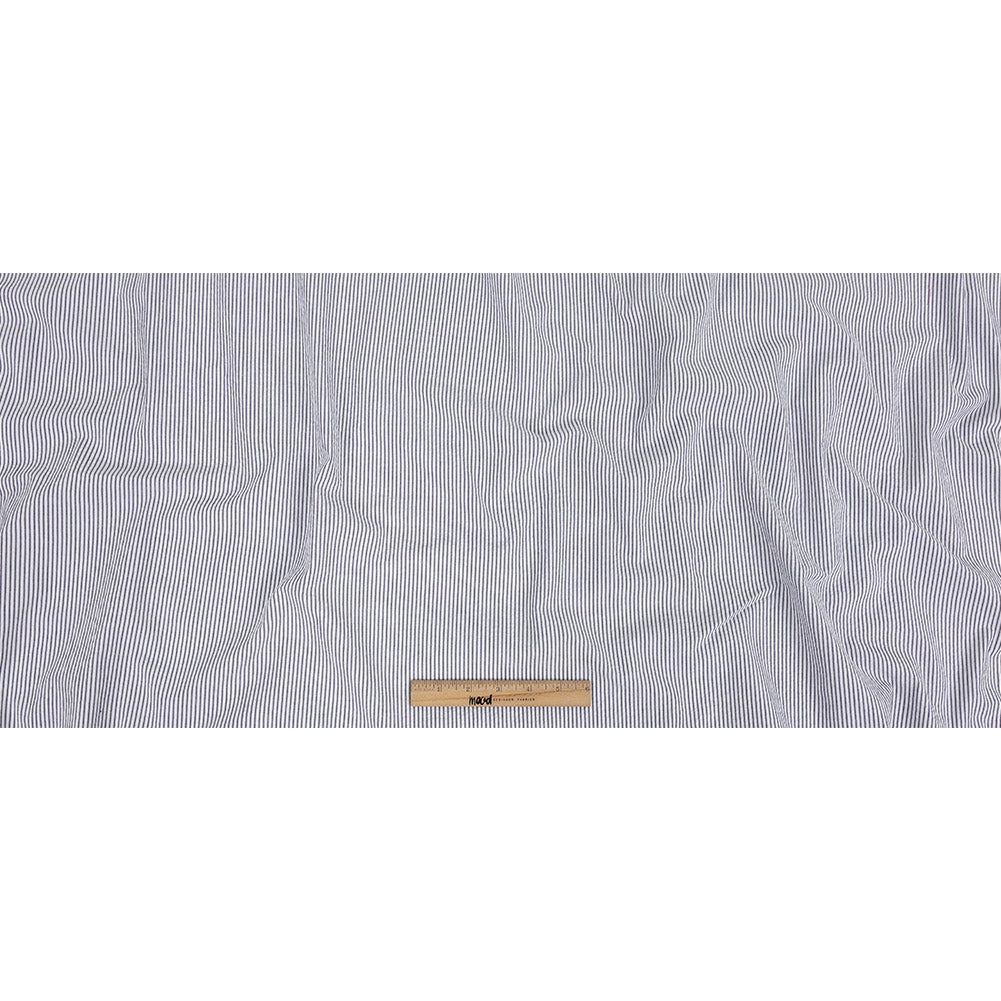 Organic Cotton Seersucker - Navy Stripes - Brasilia Collection Folded