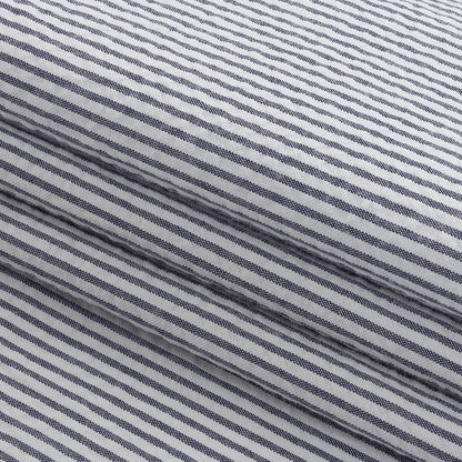 Organic Cotton Seersucker - Navy Stripes - Brasilia Collection Detail