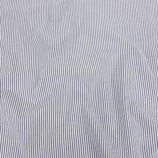 Organic Cotton Seersucker - Navy Stripes - Brasilia Collection