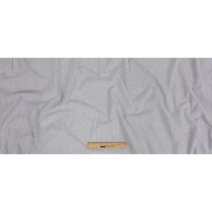 Brasilia Black Striped Organic Cotton Seersucker - Folded