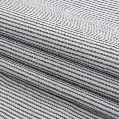 Brasilia Black Striped Organic Cotton Seersucker - Detail