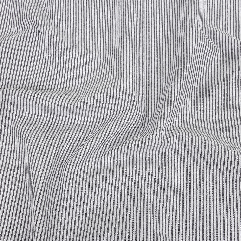 Brasilia Black Striped Organic Cotton Seersucker