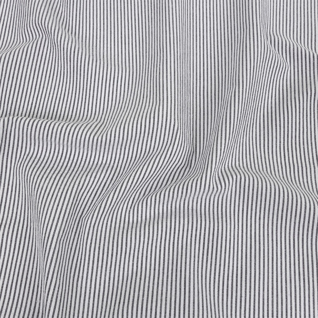 Brasilia Black Striped Organic Cotton Seersucker