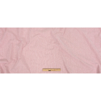 Brasilia Red Striped Organic Cotton Seersucker - Folded