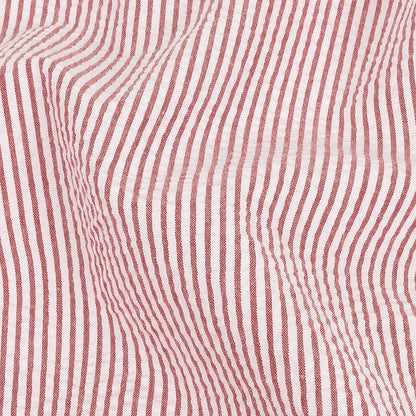 Brasilia Red Striped Organic Cotton Seersucker - Full