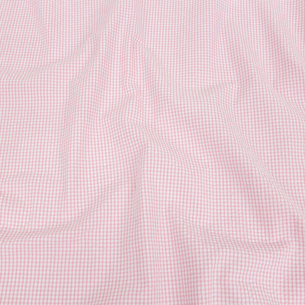 Olinda Pink Gingham Organic Cotton Seersucker
