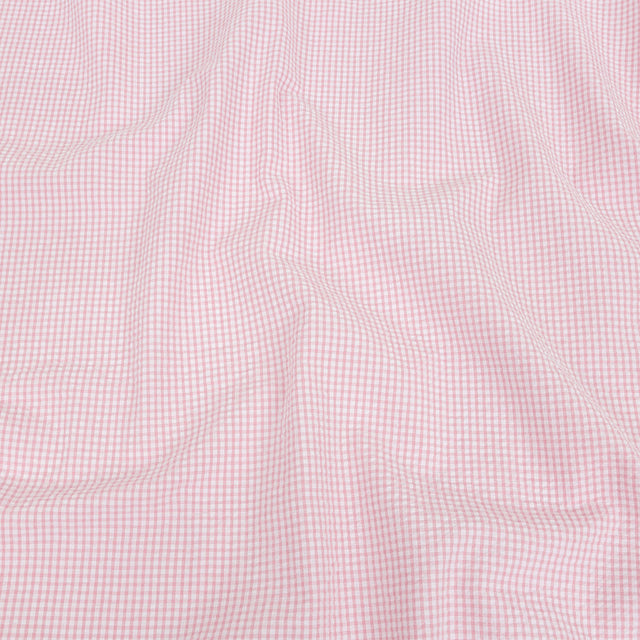 Olinda Pink Gingham Organic Cotton Seersucker