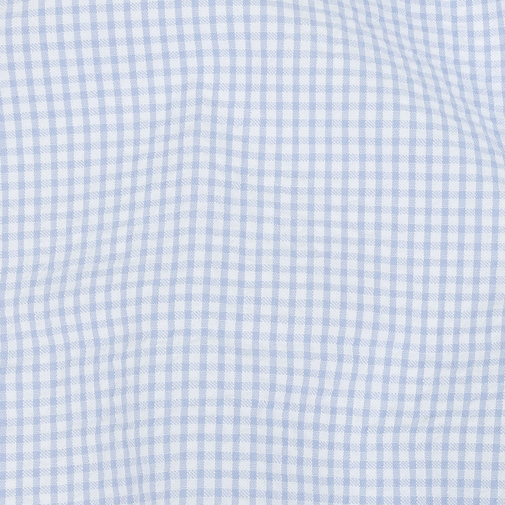 Organic Cotton Seersucker - Light Blue Gingham - Olinda Collection Full