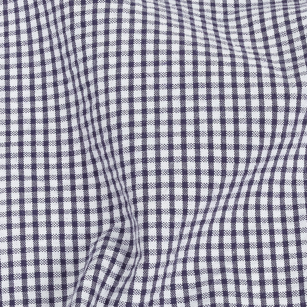Olinda Navy Gingham Organic Cotton Seersucker - Full