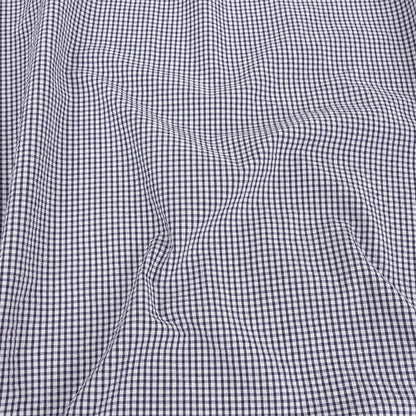 Olinda Navy Gingham Organic Cotton Seersucker